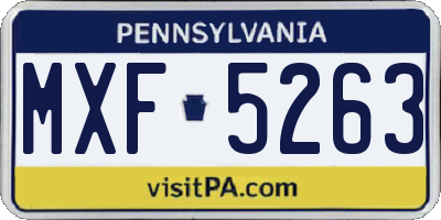 PA license plate MXF5263