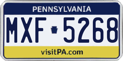 PA license plate MXF5268