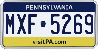 PA license plate MXF5269
