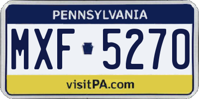 PA license plate MXF5270