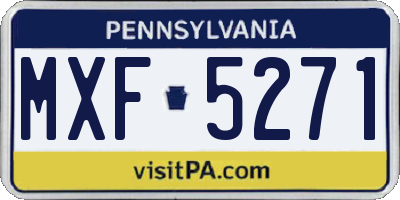 PA license plate MXF5271