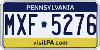 PA license plate MXF5276