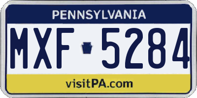 PA license plate MXF5284