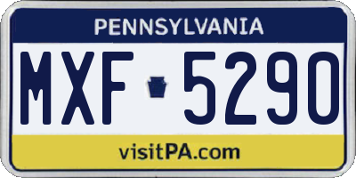 PA license plate MXF5290