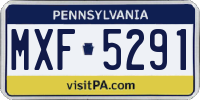 PA license plate MXF5291