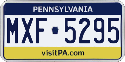 PA license plate MXF5295