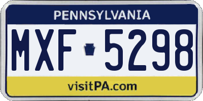 PA license plate MXF5298
