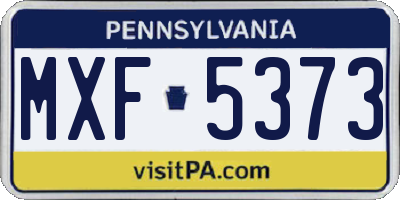 PA license plate MXF5373