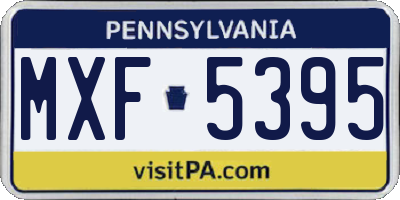 PA license plate MXF5395