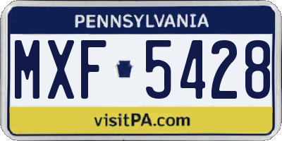 PA license plate MXF5428