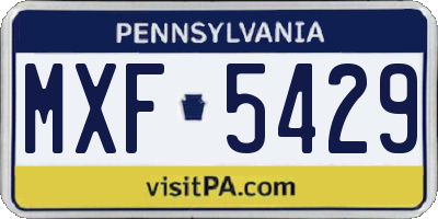 PA license plate MXF5429
