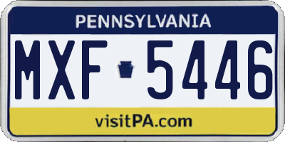 PA license plate MXF5446