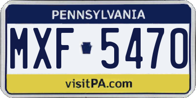 PA license plate MXF5470