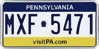 PA license plate MXF5471
