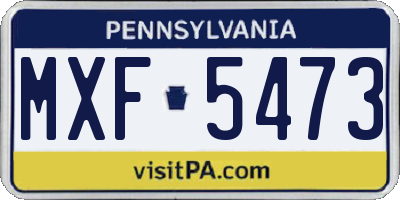 PA license plate MXF5473