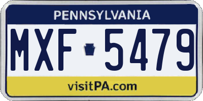 PA license plate MXF5479