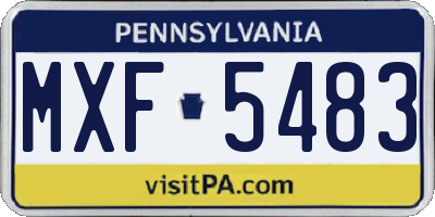 PA license plate MXF5483