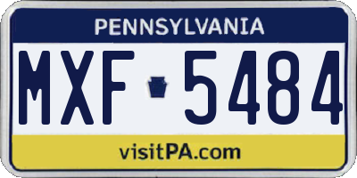 PA license plate MXF5484