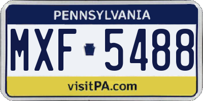 PA license plate MXF5488