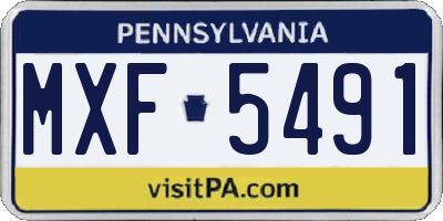 PA license plate MXF5491