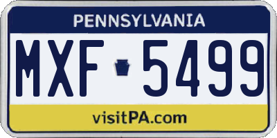 PA license plate MXF5499