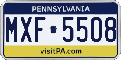 PA license plate MXF5508
