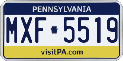 PA license plate MXF5519