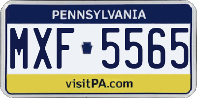 PA license plate MXF5565