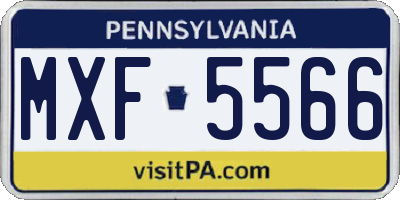 PA license plate MXF5566