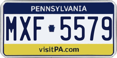 PA license plate MXF5579