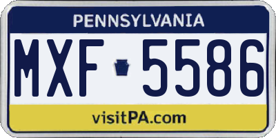 PA license plate MXF5586
