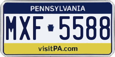 PA license plate MXF5588