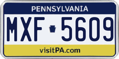 PA license plate MXF5609