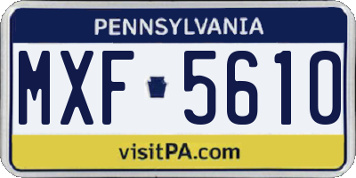 PA license plate MXF5610