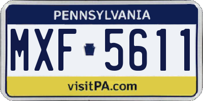 PA license plate MXF5611