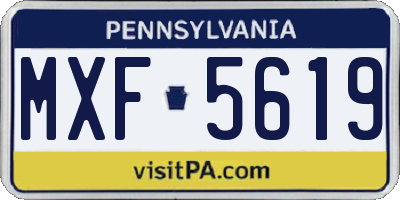 PA license plate MXF5619