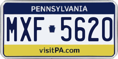 PA license plate MXF5620
