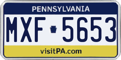 PA license plate MXF5653