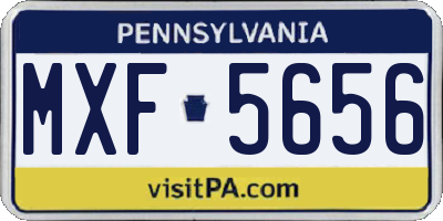 PA license plate MXF5656