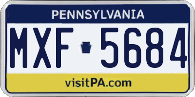 PA license plate MXF5684