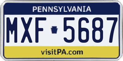 PA license plate MXF5687