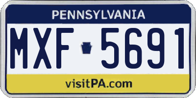 PA license plate MXF5691