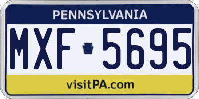 PA license plate MXF5695