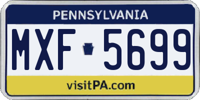 PA license plate MXF5699
