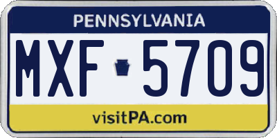 PA license plate MXF5709