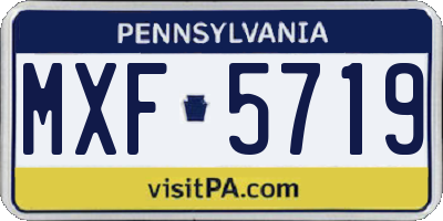 PA license plate MXF5719