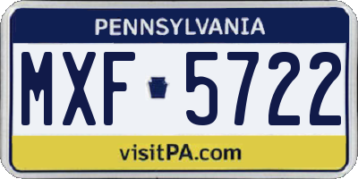 PA license plate MXF5722