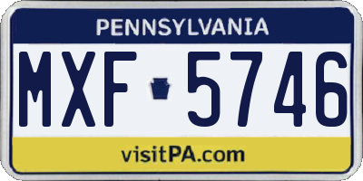 PA license plate MXF5746