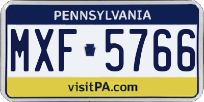PA license plate MXF5766
