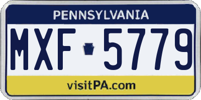 PA license plate MXF5779